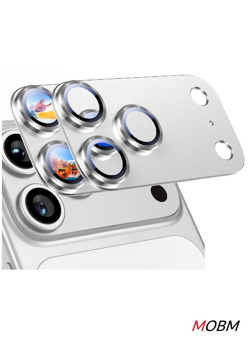 MOBM For iPhone 17 Pro Max Camera Protector Lens Cover Silver Pack of 2 - Image 1